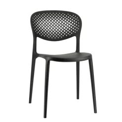Abby Connubia® Chaise empilable en polypropylène recyclé avec dossier microperforé