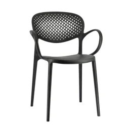 Abby Connubia® Fauteuil empilable en polypropylène recyclé avec dossier microperforé