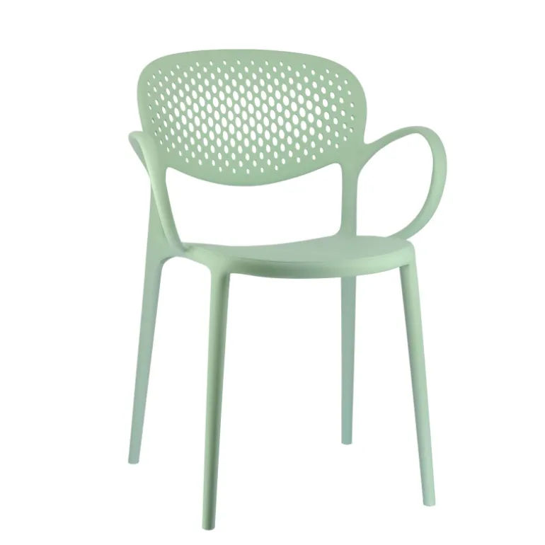 Abby Connubia® Fauteuil empilable en polypropylène recyclé avec dossier microperforé