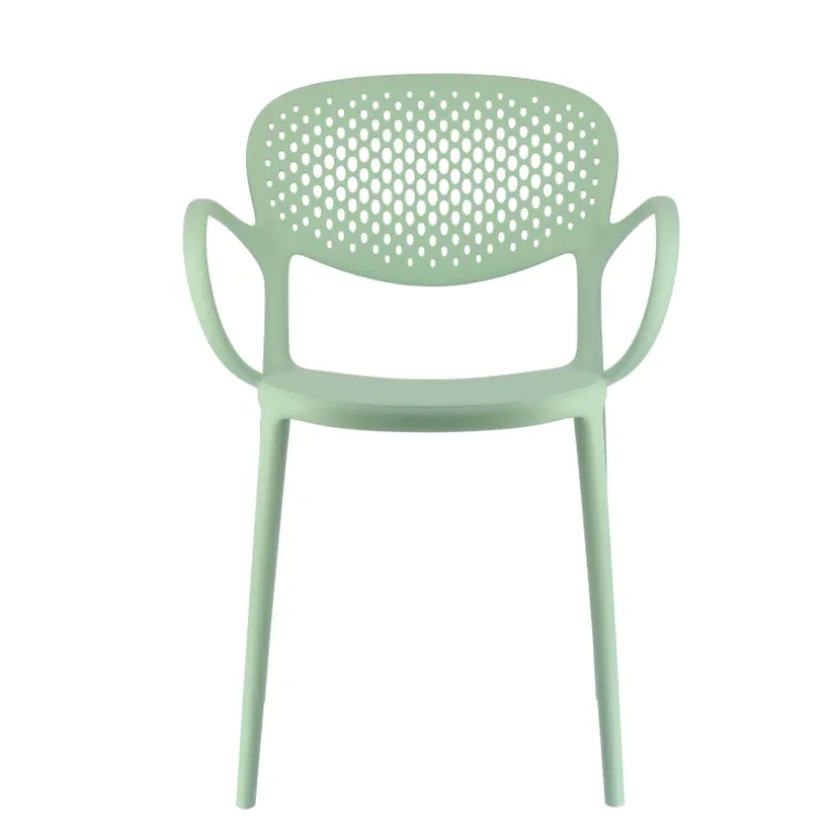 Abby Connubia® Fauteuil empilable en polypropylène recyclé avec dossier microperforé