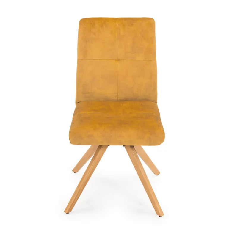 Adèle Chaise confortable en tissu pieds bois