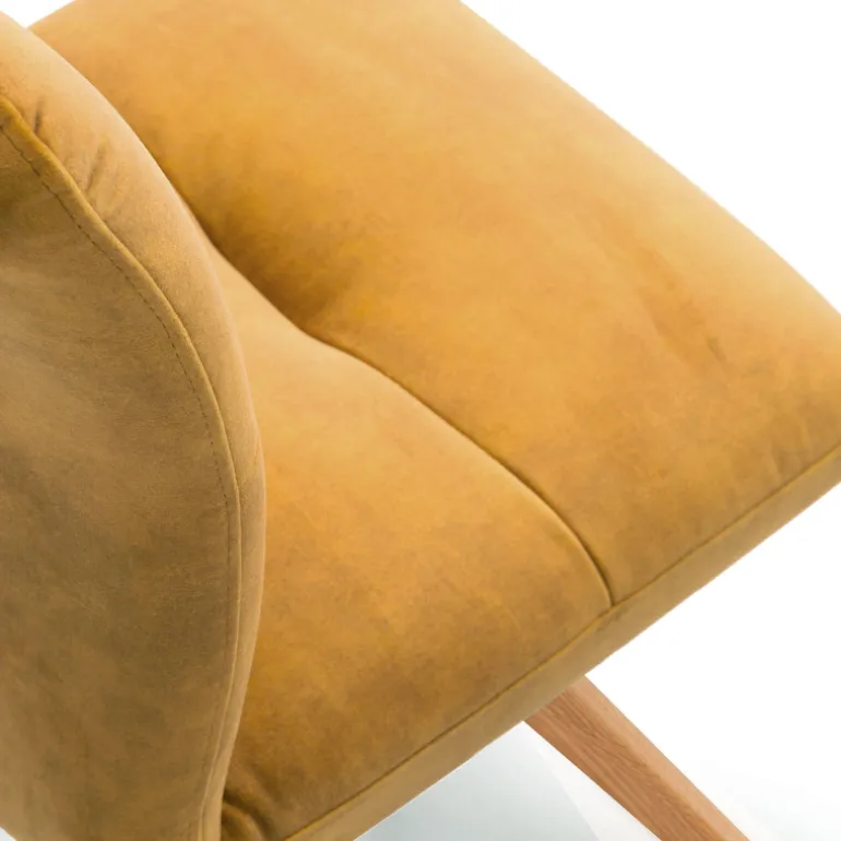 Adèle Chaise en tissu pivotante confortable avec pieds bois