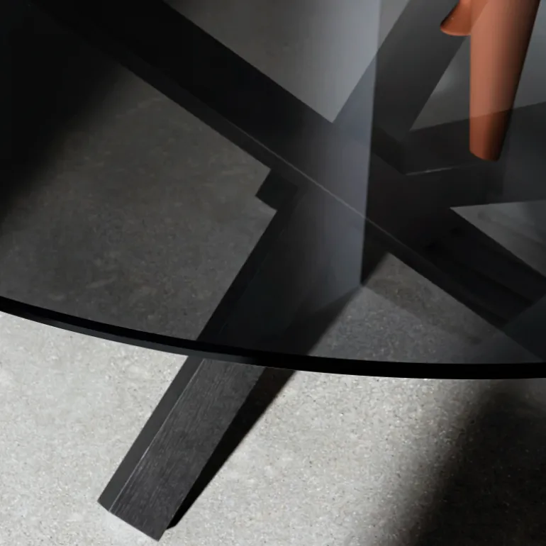 Aikido Sovet® Table en verre design ronde