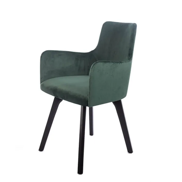 Anders Fauteuil cocooning en tissu et pieds bois
