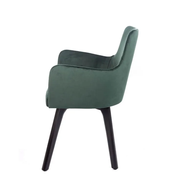 Anders Fauteuil cocooning en tissu et pieds bois