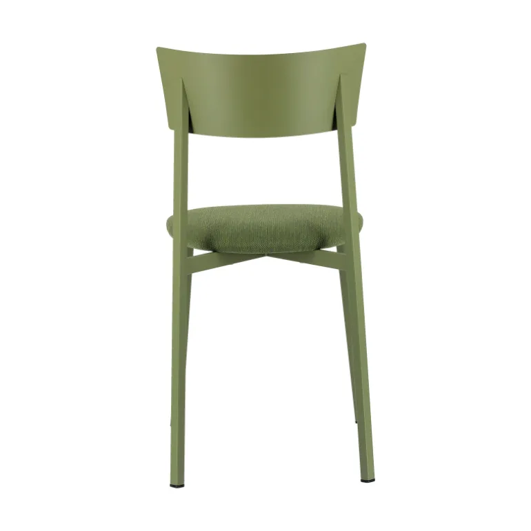 Anémone Carrier® Chaise française avec assise en tissu rembourrée et dossier métal