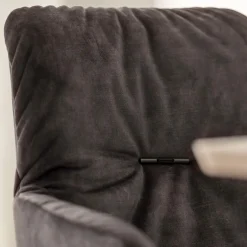 Aura Mobitec® Chaise avec accoudoirs style cocooning en tissu et pieds bois