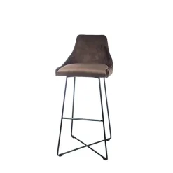 BarLars line Tabouret de bar en métal et tissu