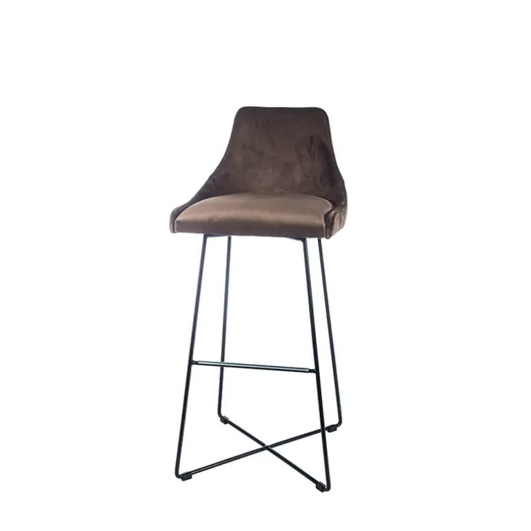 BarLars line Tabouret de bar en métal et tissu