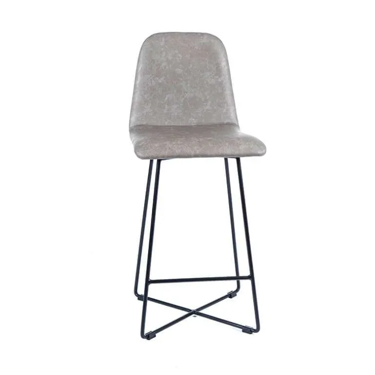 BarPandora diamant Tabouret snack design rembourré avec pieds filaires en métal noir