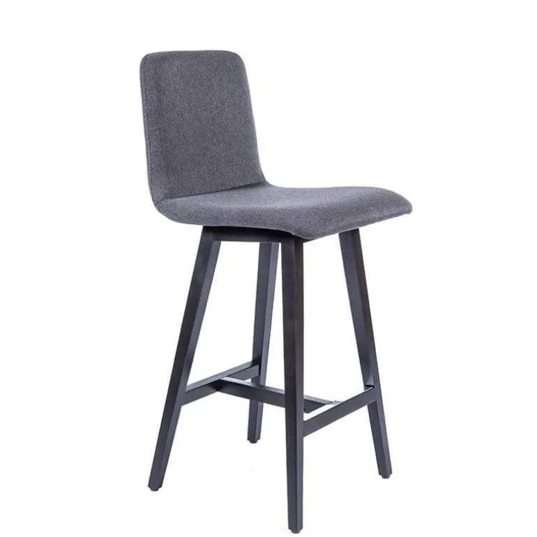 BarPlaza Tabouret snack style scandinave en tissu et pieds bois