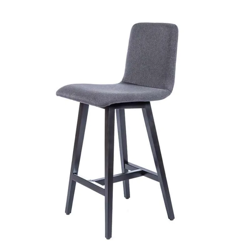 BarPlaza Tabouret snack style scandinave en tissu et pieds bois