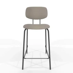 Bistro Tabouret snack inspiration vintage en simili et pieds en métal