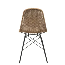 BornéoChaise tressée bohème avec pieds Eiffel