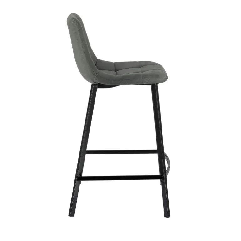 CarviTabouret matelassé hauteur snack en tissu