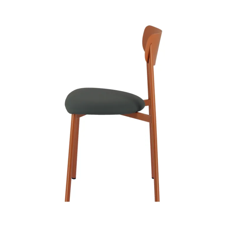 Colette Carrier® Chaise française en métal avec assise en simili rembourrée