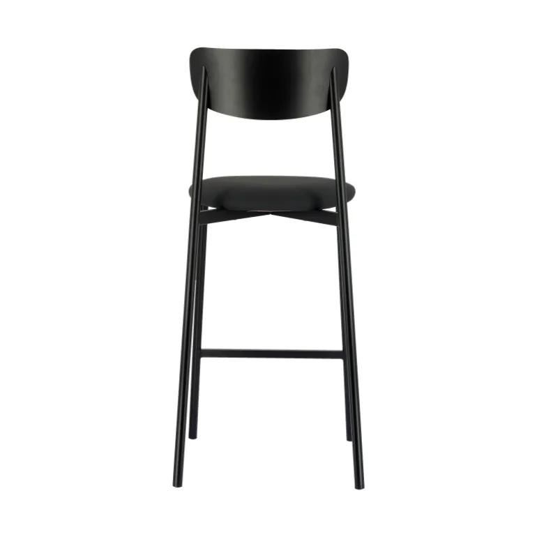 Colette Carrier® Tabouret snack français en métal avec assise en simili rembourrée