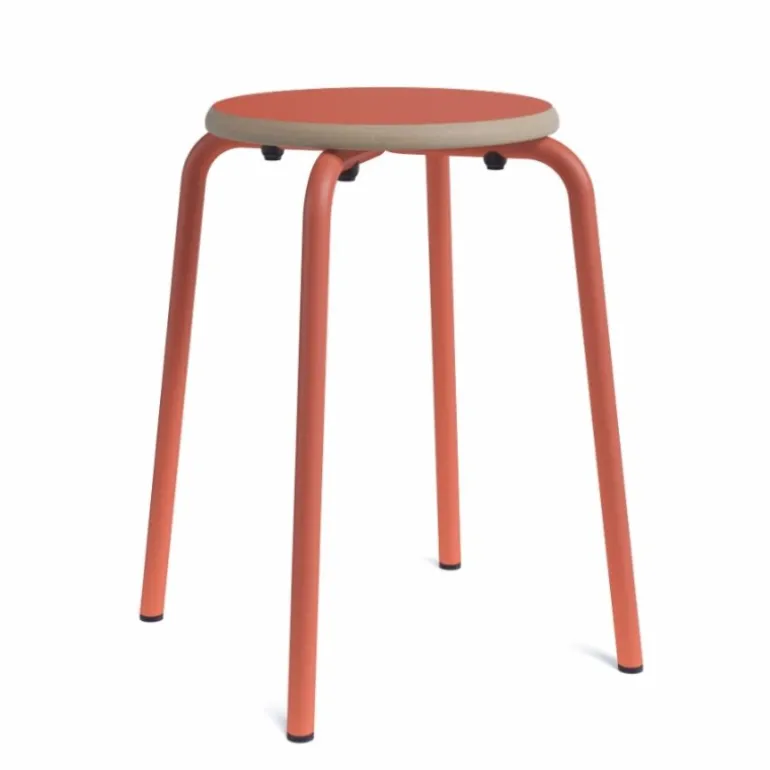 Collège Tabouret bas vintage en métal et bois