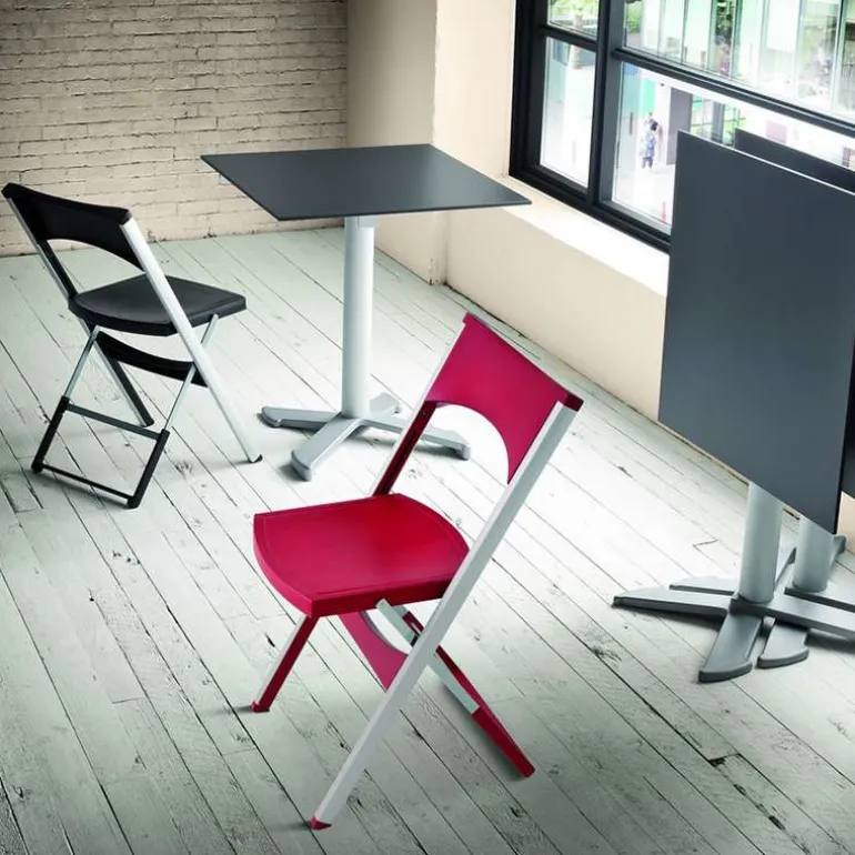 Compact Chaise pliante solide en technopolymère et métal aluminium