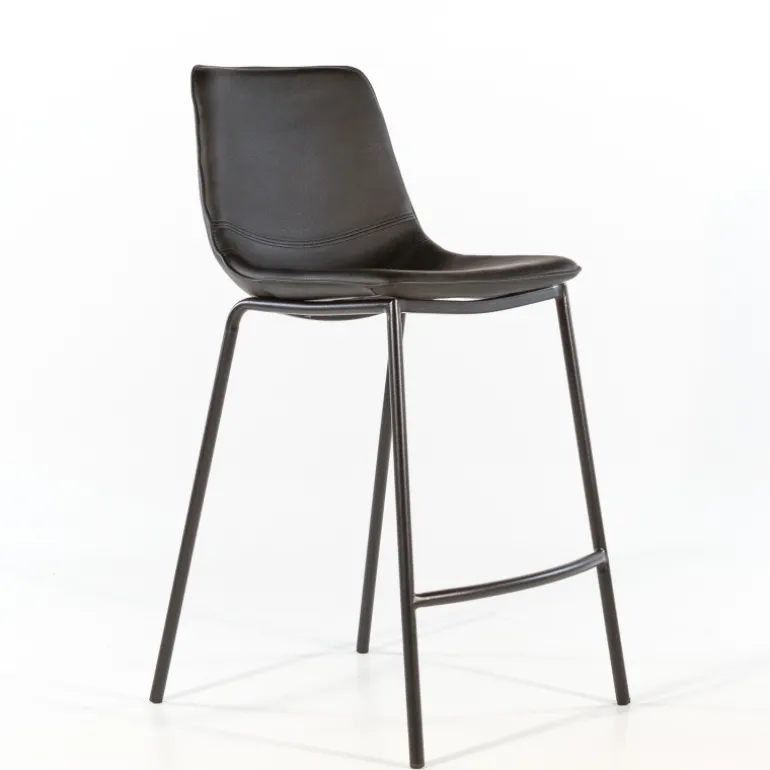 CoqueTabouret coque snack en synthétique et pieds en métal noir