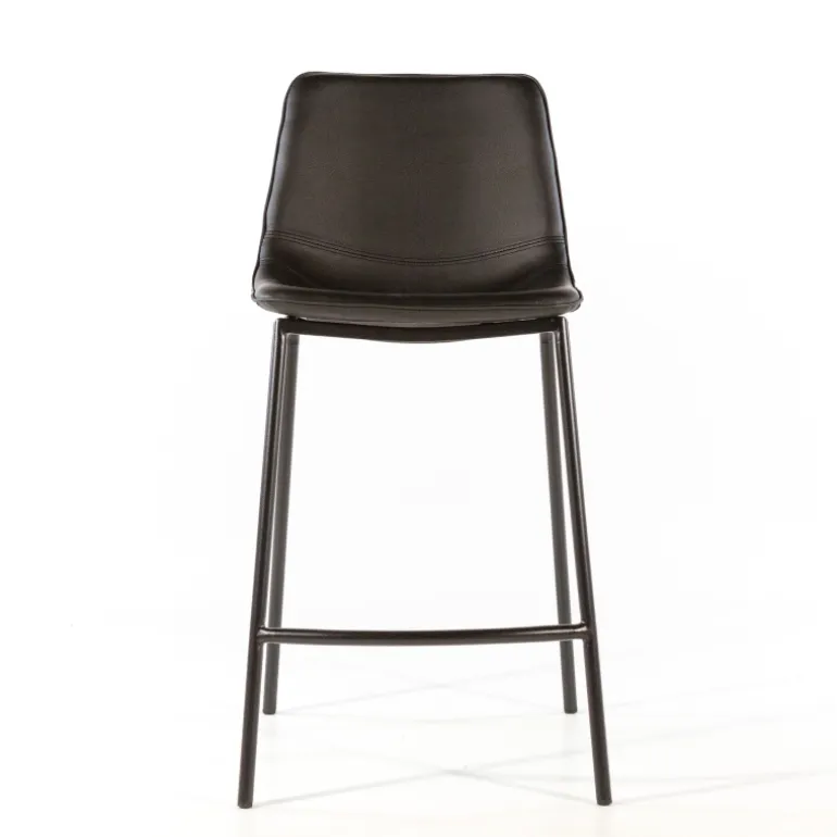CoqueTabouret coque snack en synthétique et pieds en métal noir