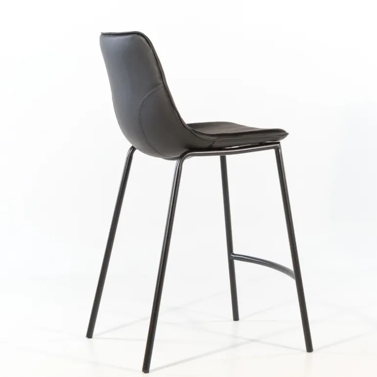 CoqueTabouret coque snack en synthétique et pieds en métal noir