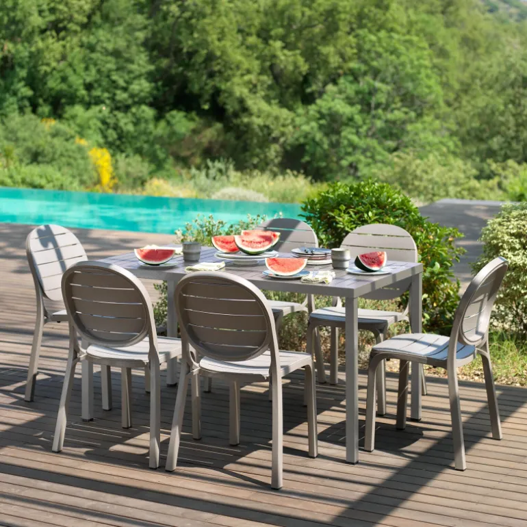 Cube Table de jardin rectangulaire réglable en hauteur fabriquée en Italie