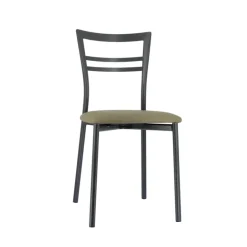 Go 1419 Chaise de cuisine rembourrée en synthétique et métal