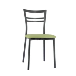 Go 1419 Chaise de cuisine rembourrée en synthétique et métal