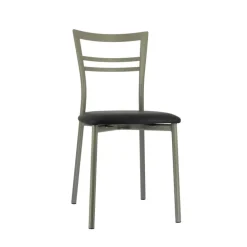 Go 1419 Chaise de cuisine rembourrée en synthétique et métal