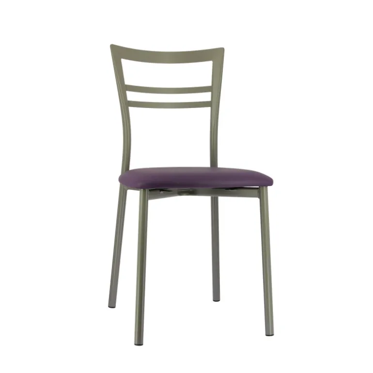 Go 1419 Chaise de cuisine rembourrée en synthétique et métal