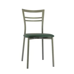 Go 1419 Chaise de cuisine rembourrée en synthétique et métal