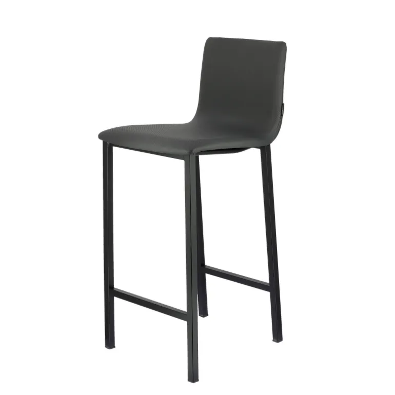 Koko Mobliberica® Tabouret snack en simili dossier bas avec pieds en métal