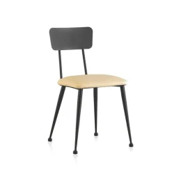 Lanuza Chaise en métal rembourrée pour salle à manger