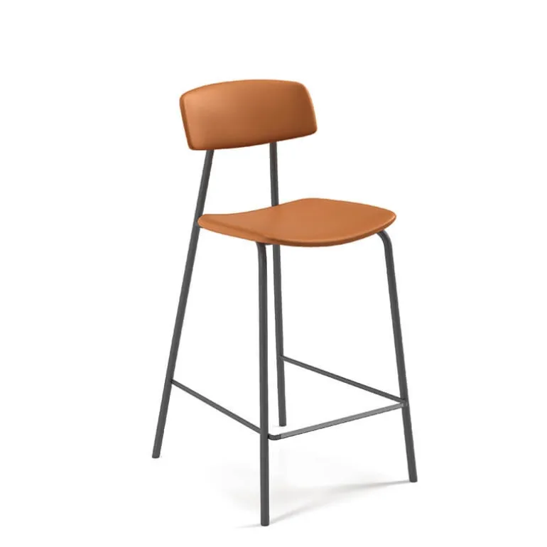 Lazio Tabouret snack style rétro en simili fabriqué en Belgique