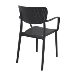 Loft Chaise de jardin micro perforée avec accoudoirs