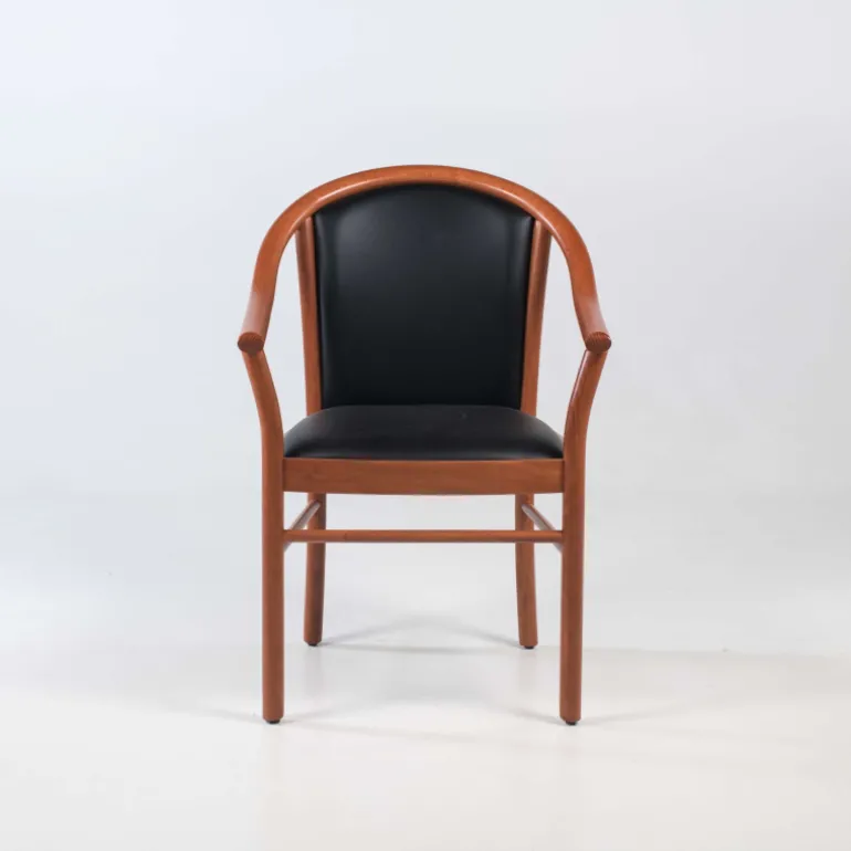 Manuela Fauteuil bridge en bois avec assise et dossier rembourrés