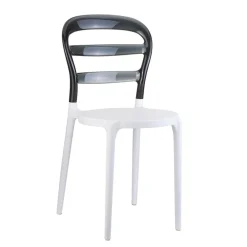 Miss Bibi Chaise moderne en polycarbonate transparent et polypropylène