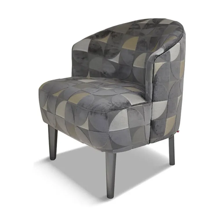 Nico Fauteuil confortable en tissu et en bois fabriqué en France
