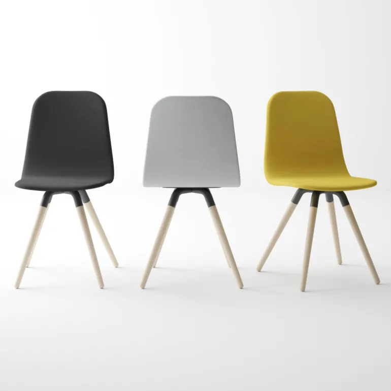 Nuba Chaise scandinave en synthétique et bois