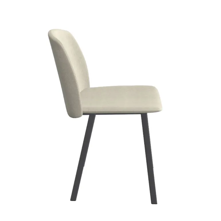 Olivia Chaise tendance en tissu et pieds métal