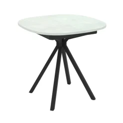 Onyx Table snack carrée avec bords arrondis en stratifié et pieds en métal