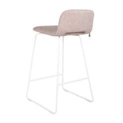 Pamp Mobitec ® Tabouret snack design en tissu avec dossier bas et pieds en métal