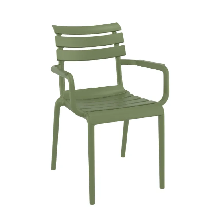 Paris Fauteuil de jardin empilable en polypropylène avec accoudoirs