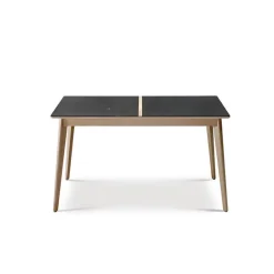 Paul Table à manger scandinave en bois et céramique