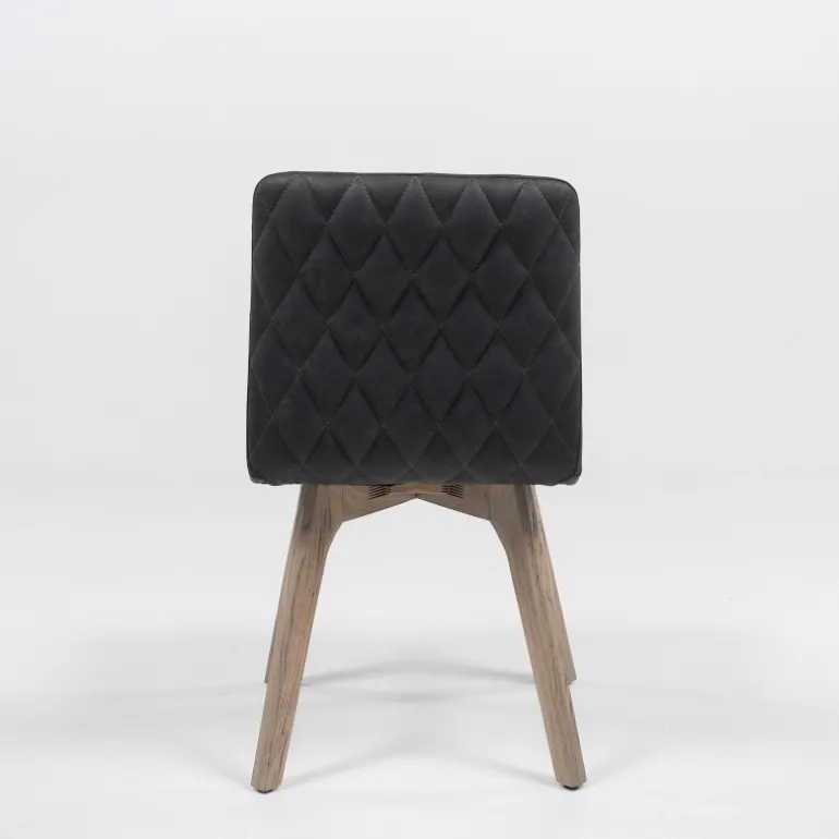 Plaza diamant Chaise de séjour scandinave matelassée en synthétique et bois