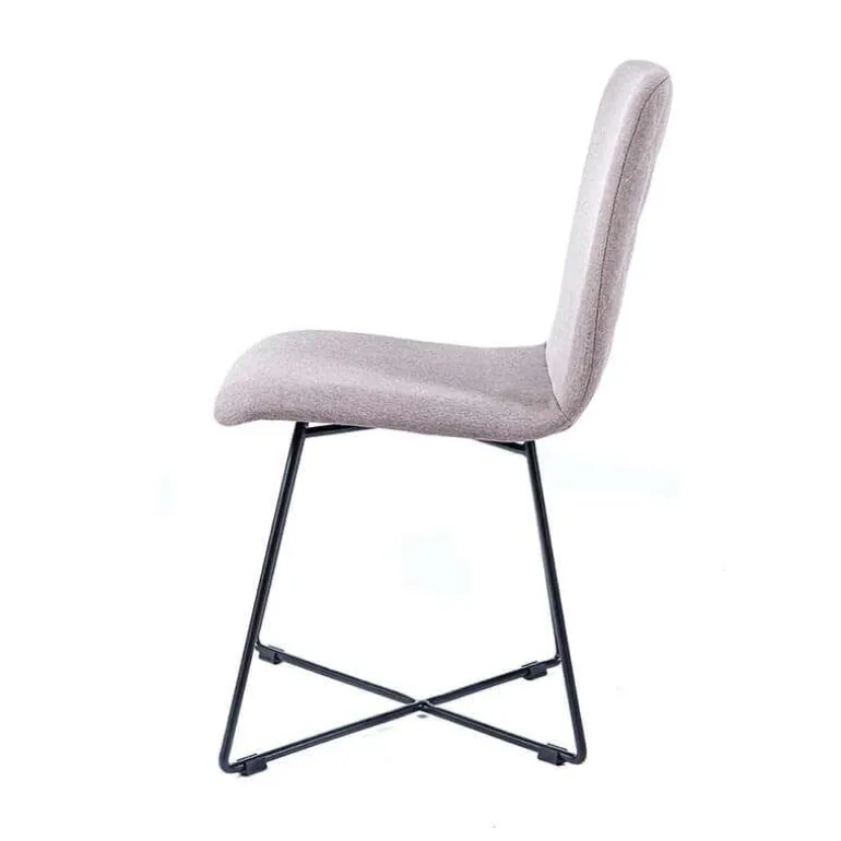 Plaza diamant Chaise design en tissu avec pieds filaires en métal noir