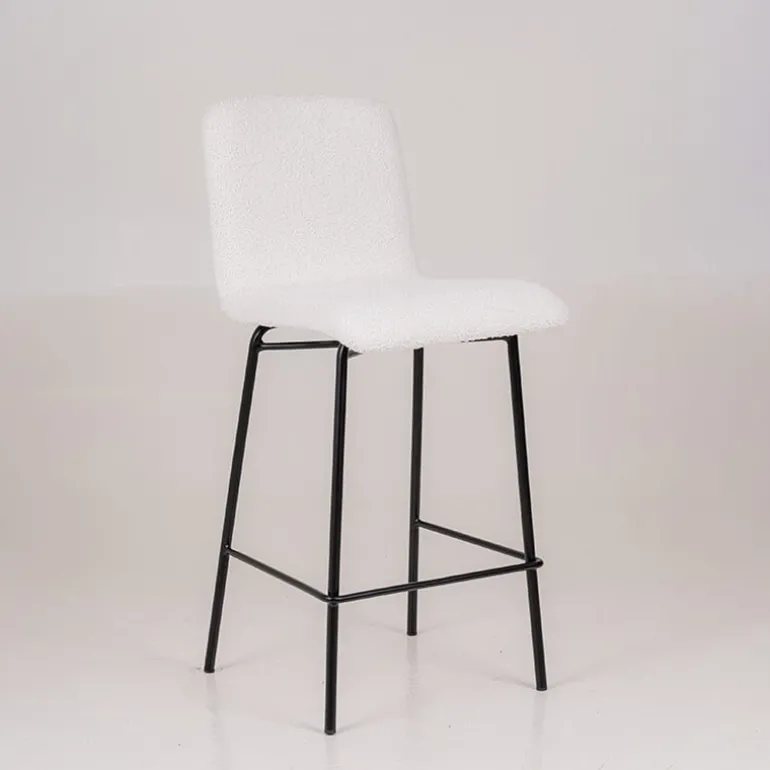 Plaza Tabouret snack moderne en tissu et pieds en métal
