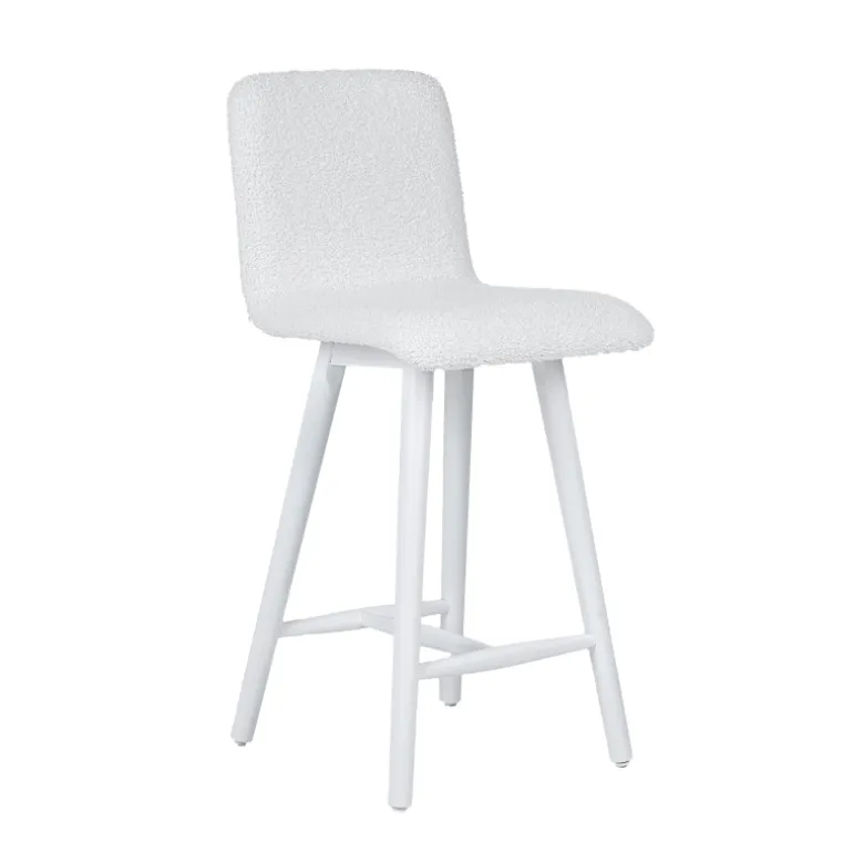 Plaza Tabouret snack scandinave en tissu et pieds coniques en bois
