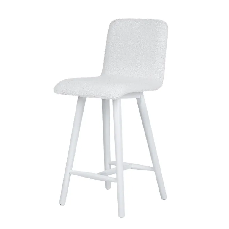 Plaza Tabouret snack scandinave en tissu et pieds coniques en bois
